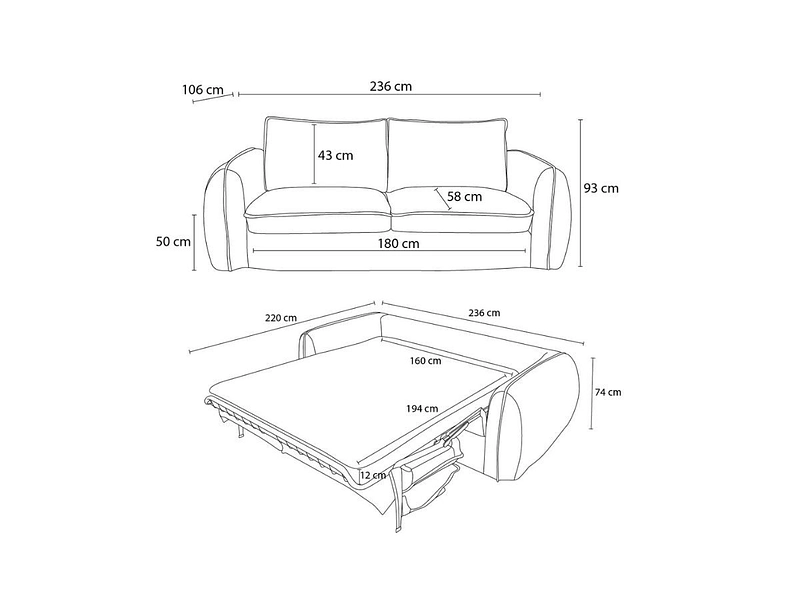 3er Sofa BOBOCHIC ARCHIMEDE