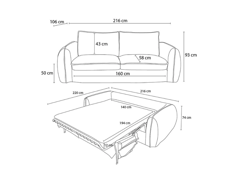 3er Sofa BOBOCHIC ARCHIMEDE