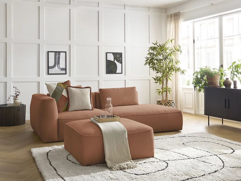 3er Sofa mit Hocker BOBOCHIC LEOPOLD