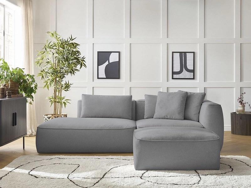 3er Sofa mit Hocker BOBOCHIC LEOPOLD