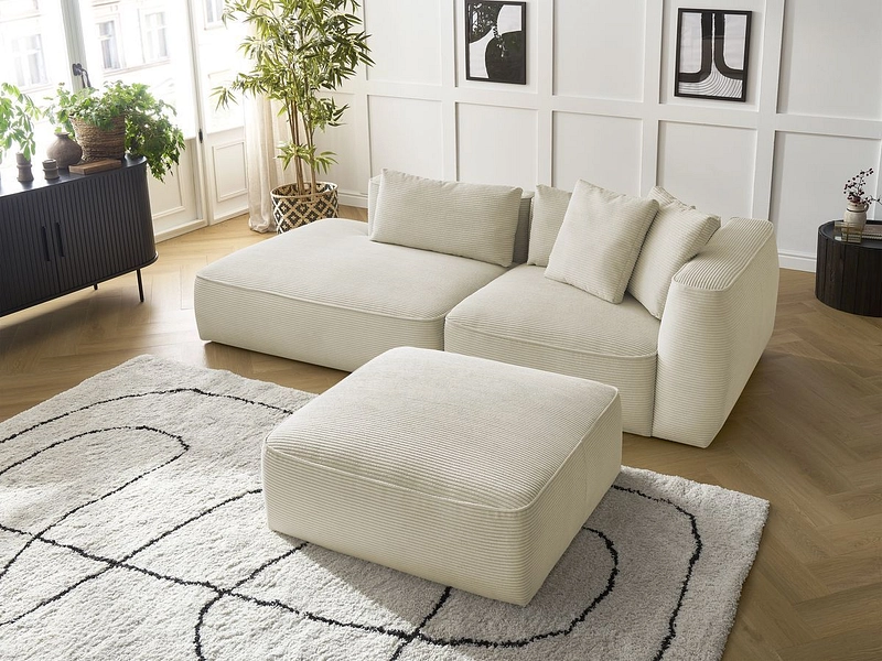 3er Sofa mit Hocker BOBOCHIC LEOPOLD