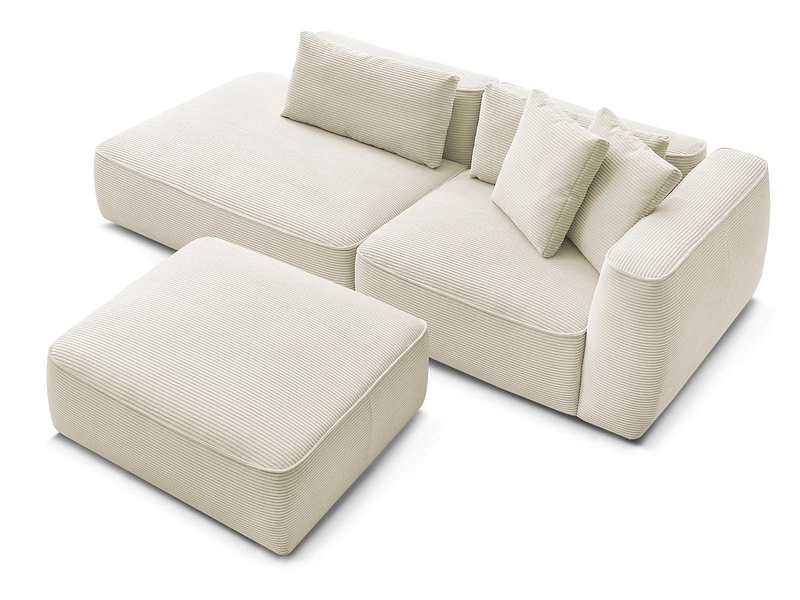 3er Sofa mit Hocker BOBOCHIC LEOPOLD