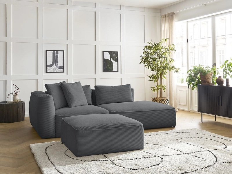 3er Sofa mit Hocker BOBOCHIC LEOPOLD