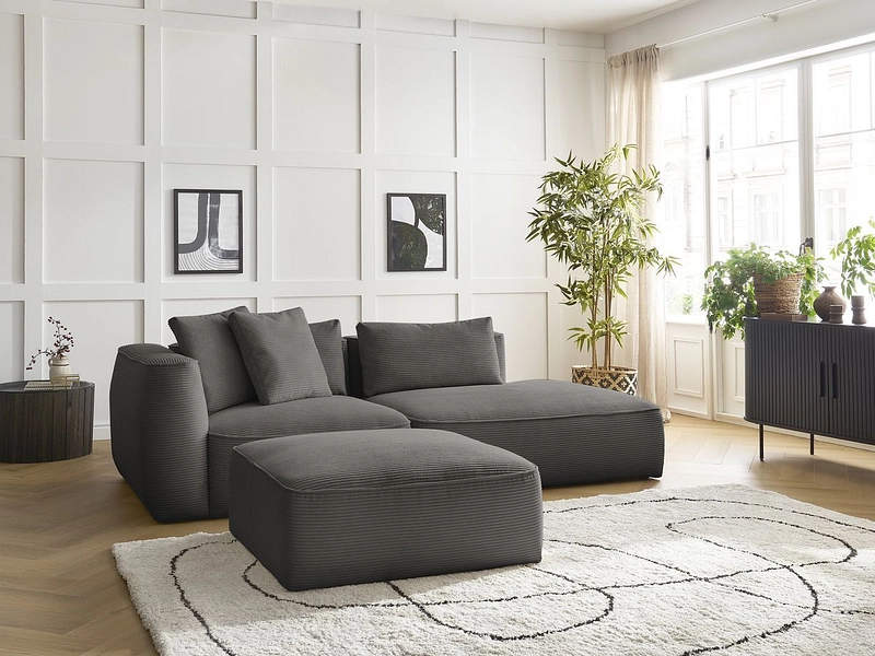 3er Sofa mit Hocker BOBOCHIC LEOPOLD