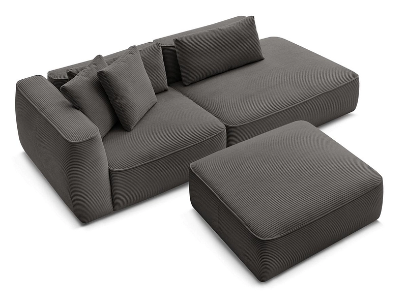 3er Sofa mit Hocker BOBOCHIC LEOPOLD