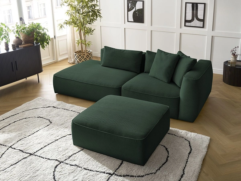 Divano 3 posti con pouf BOBOCHIC LEOPOLD