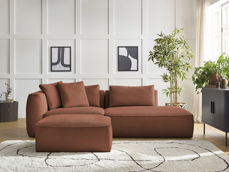 3er Sofa mit Hocker BOBOCHIC LEOPOLD