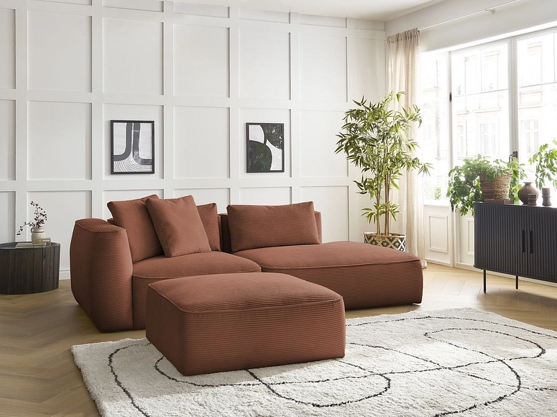 3er Sofa mit Hocker BOBOCHIC LEOPOLD