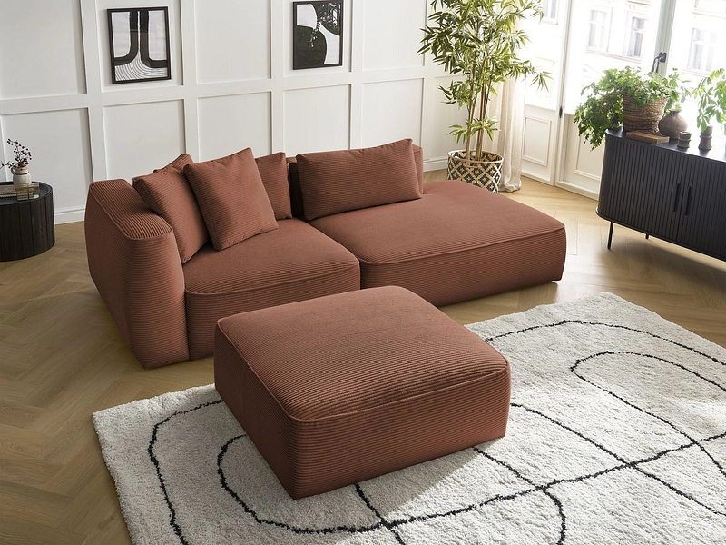 3er Sofa mit Hocker BOBOCHIC LEOPOLD