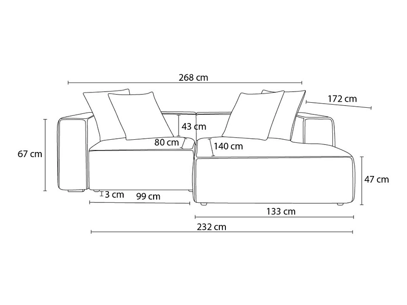 Ecksofa BOBOCHIC NINA