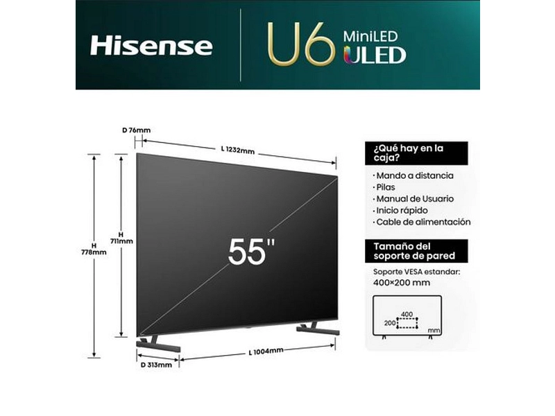 TV LED HISENSE 55''/139 cm