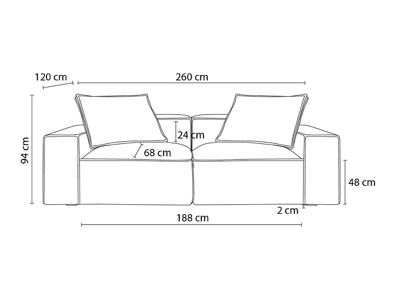 3er Sofa BOBOCHIC BOHEME