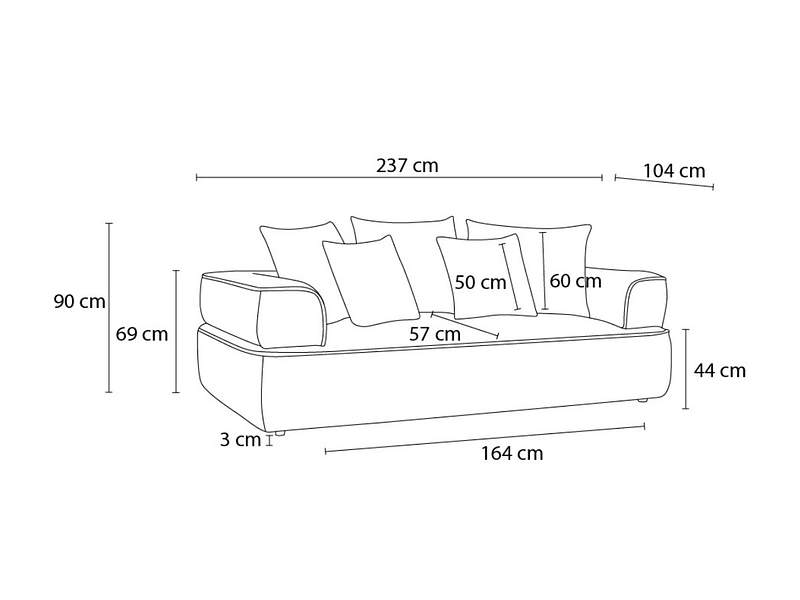 3er Sofa BOBOCHIC WHESLEY