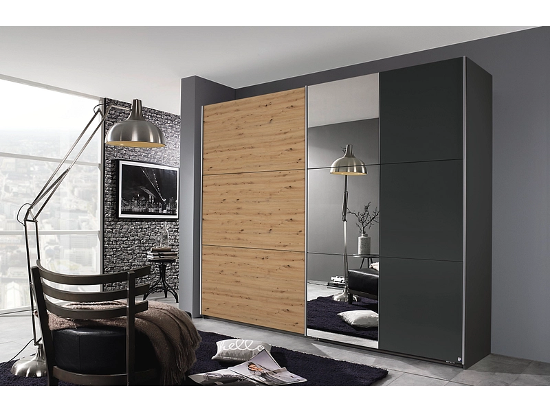 Armoire portes coulissantes DUBLIN graphite gray