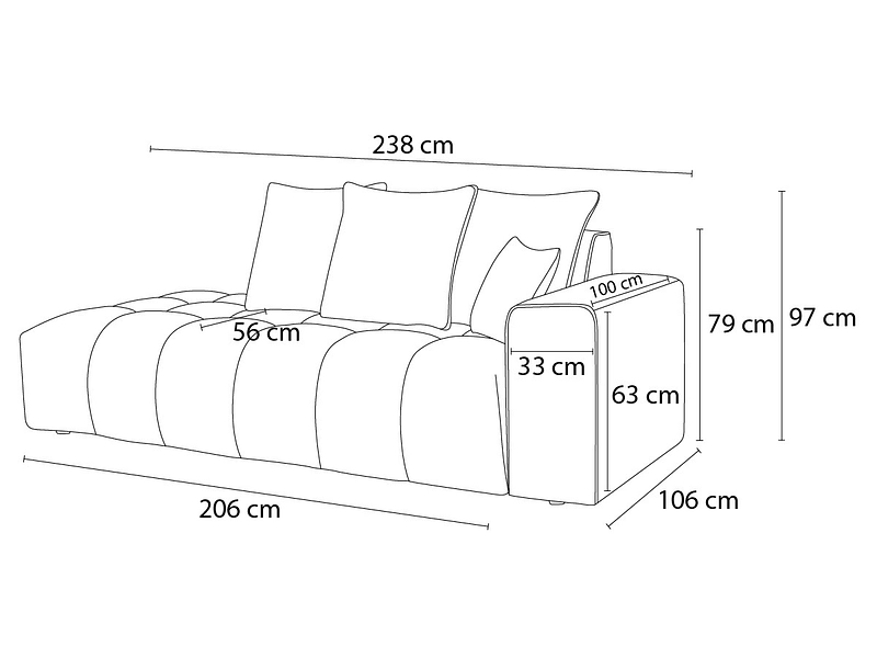 3er Sofa BOBOCHIC MONT-BLANC