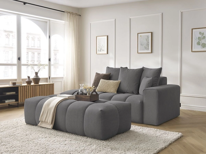 Divano 3 posti con pouf BOBOCHIC MONT-BLANC