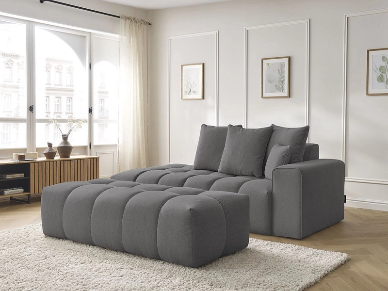 Divano 3 posti con pouf BOBOCHIC MONT-BLANC