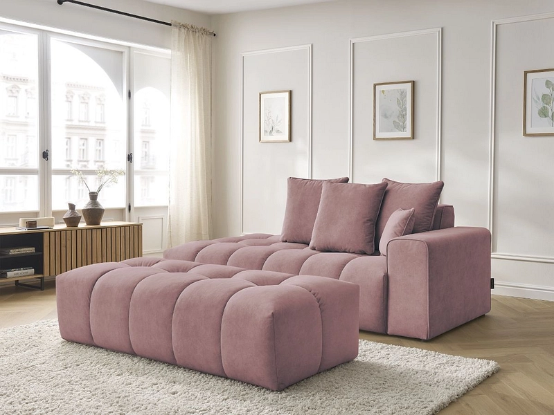 Divano 3 posti con pouf BOBOCHIC MONT-BLANC