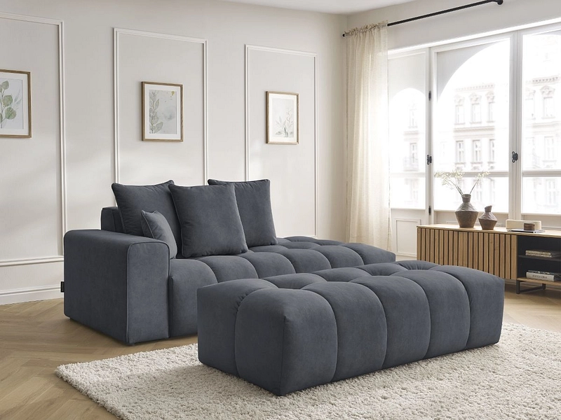 Divano 3 posti con pouf BOBOCHIC MONT-BLANC