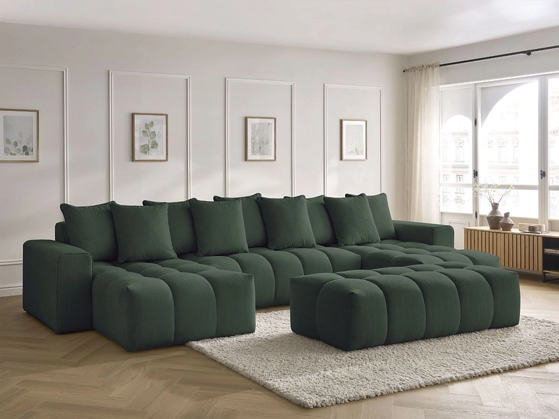 Panorama-Ecksofa mit Hocker BOBOCHIC MONT-BLANC