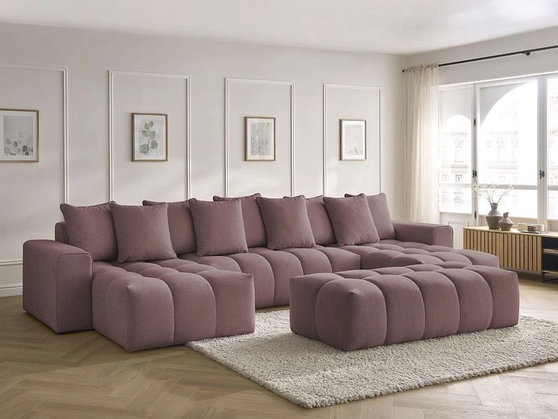 Panorama-Ecksofa mit Hocker BOBOCHIC MONT-BLANC