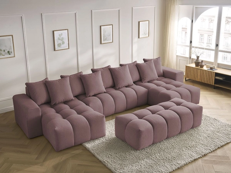 Panorama-Ecksofa mit Hocker BOBOCHIC MONT-BLANC