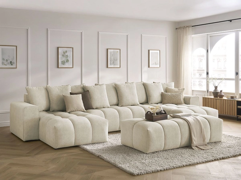 Panorama-Ecksofa mit Hocker BOBOCHIC MONT-BLANC