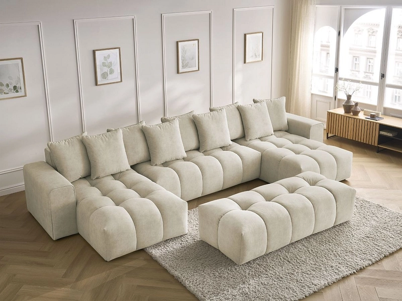 Panorama-Ecksofa mit Hocker BOBOCHIC MONT-BLANC