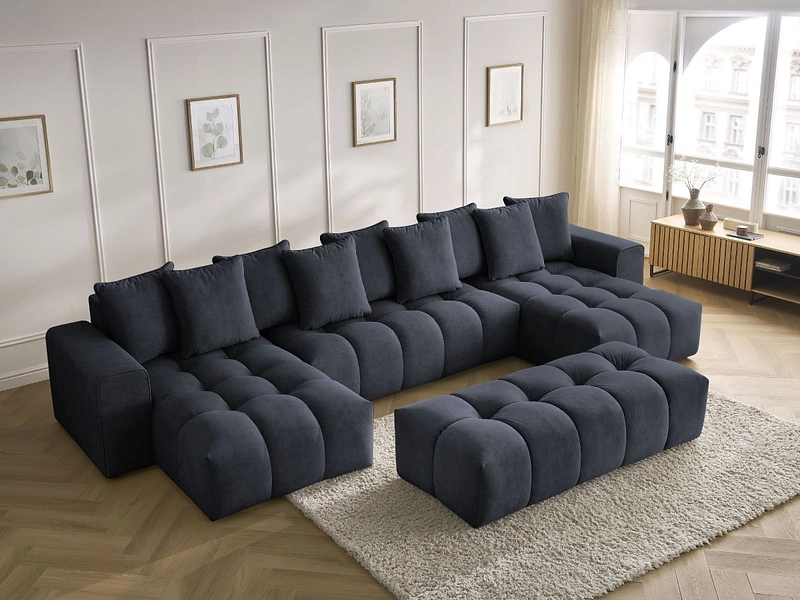 Panorama-Ecksofa mit Hocker BOBOCHIC MONT-BLANC