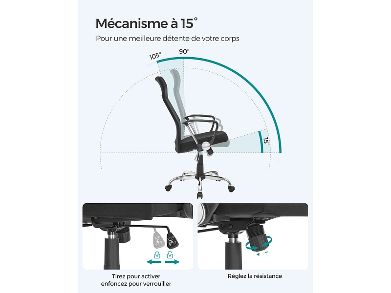 Fauteuil de bureau BRANDON SONGMICS