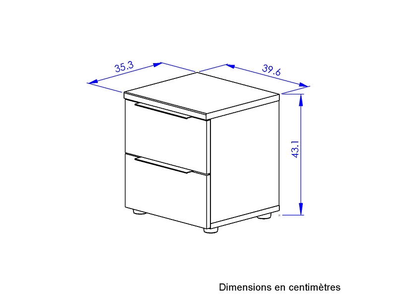 Comodino LUCIAN 2 cassetti