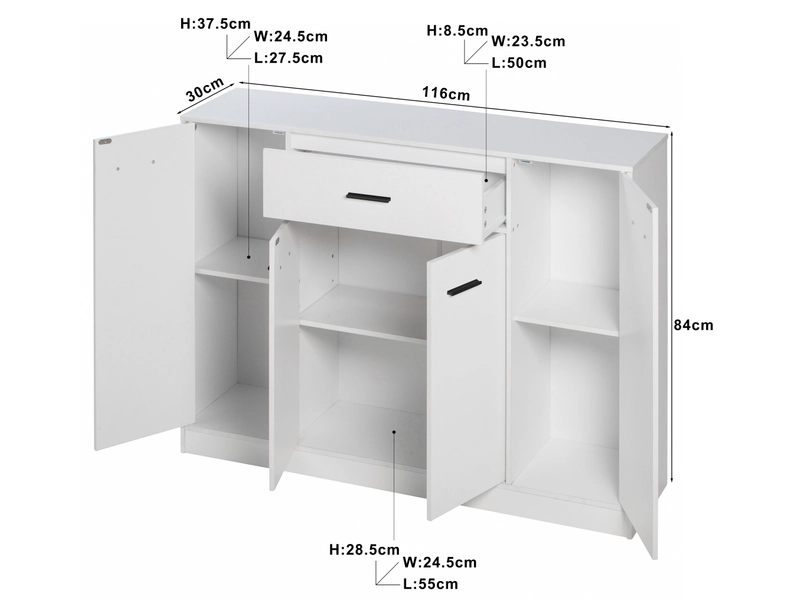 Commode NEO 4 portes 1 tiroir