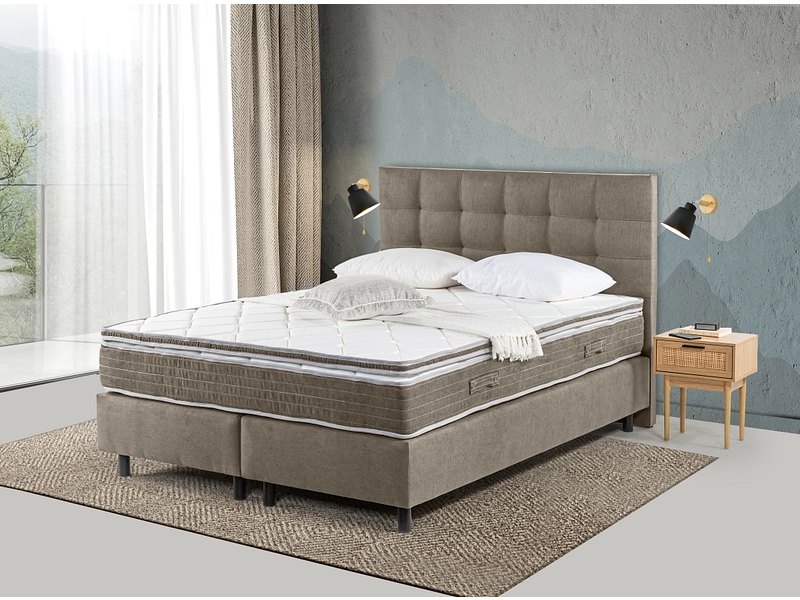 Boxspringbett SOVN taupe