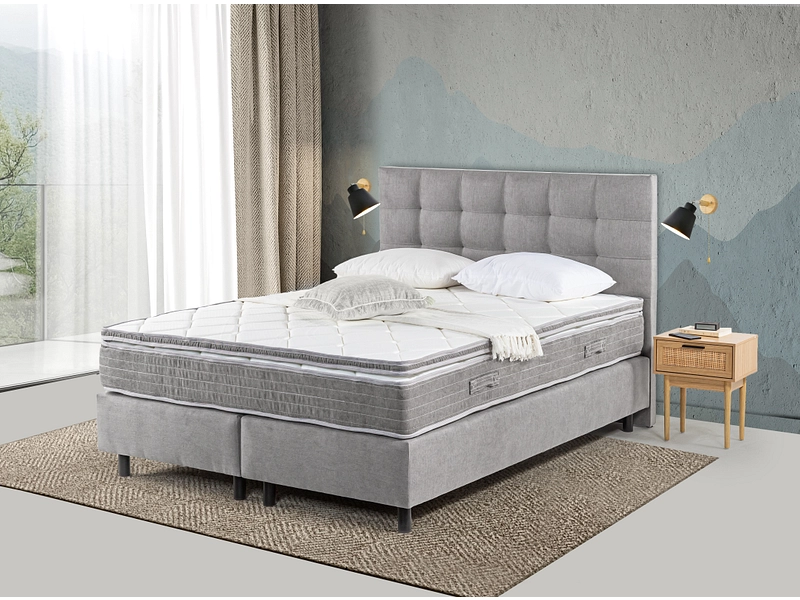 Boxspringbett SOVN hellgrau