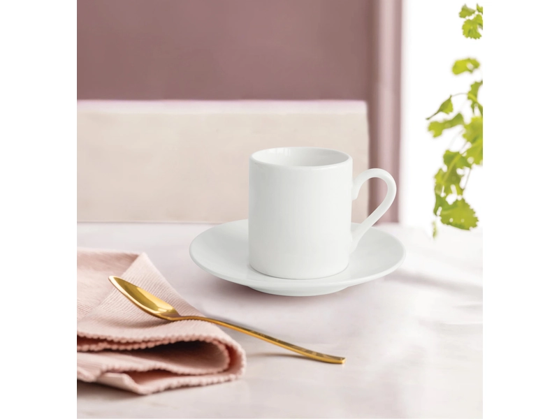 Set tazze da caffè GEMMA 8.8cl porcellana bianco