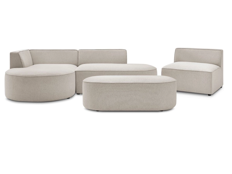 Divano ad angolo con pouf BOBOCHIC ROUSSEAU