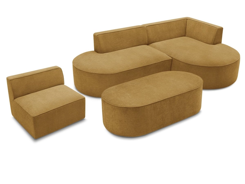 Divano ad angolo con pouf BOBOCHIC ROUSSEAU