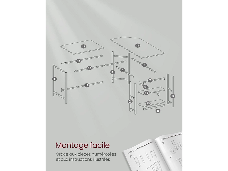 Bureau d'angle LIGHTY SONGMICS