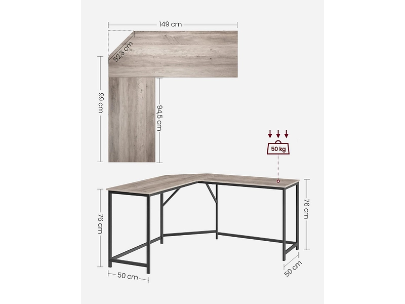 Bureau d'angle ROCKY SONGMICS