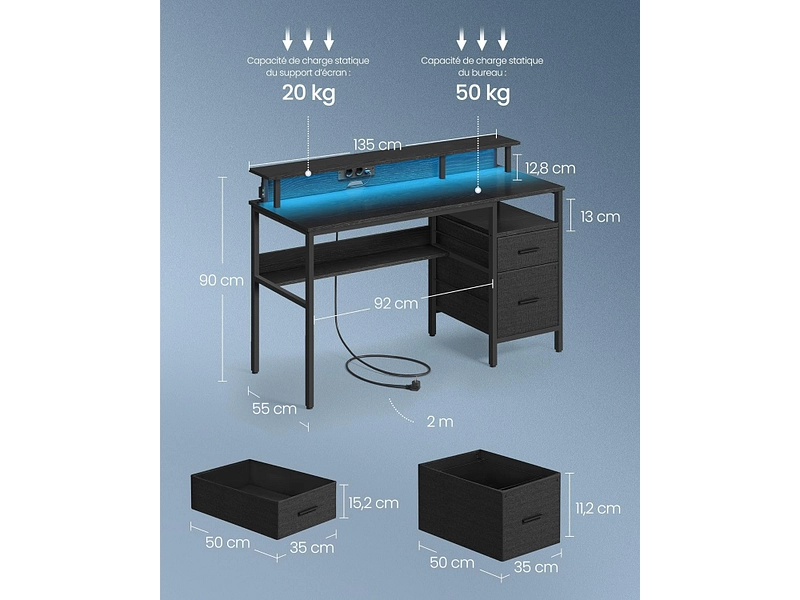 Bureau gaming FABRIK SONGMICS