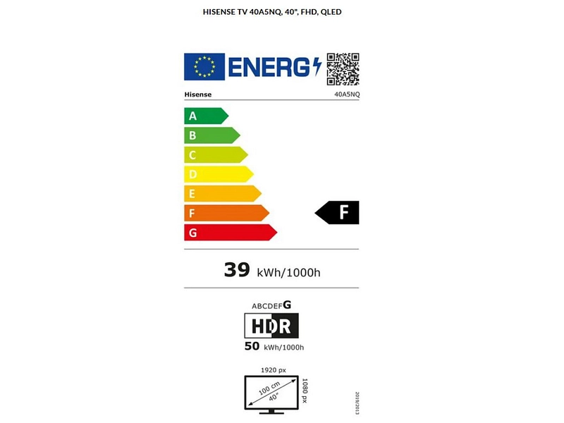 TV QLED HISENSE 40''/102 cm