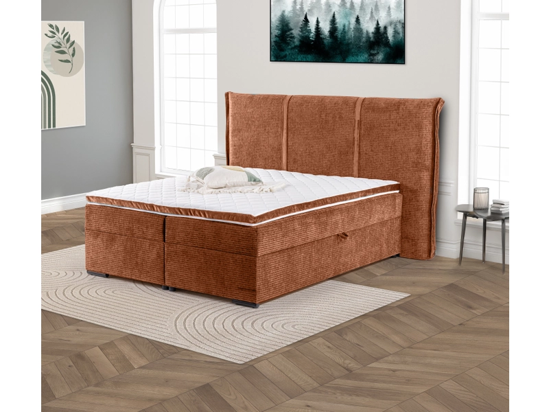 Boxspringbett VIBIA rotbraun