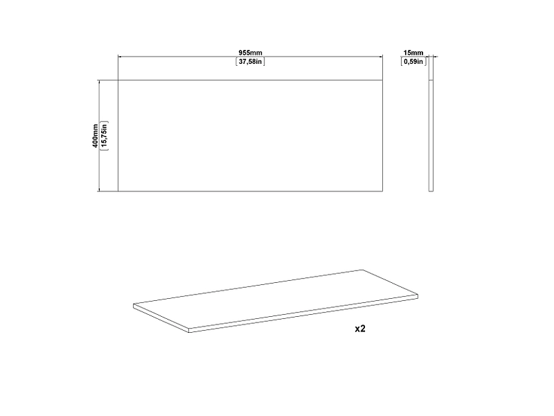 Set de 2 étagères armoire HILLUR