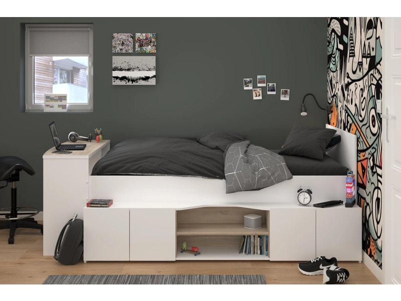 Letto scrivania CLEO 90x200cm bianco