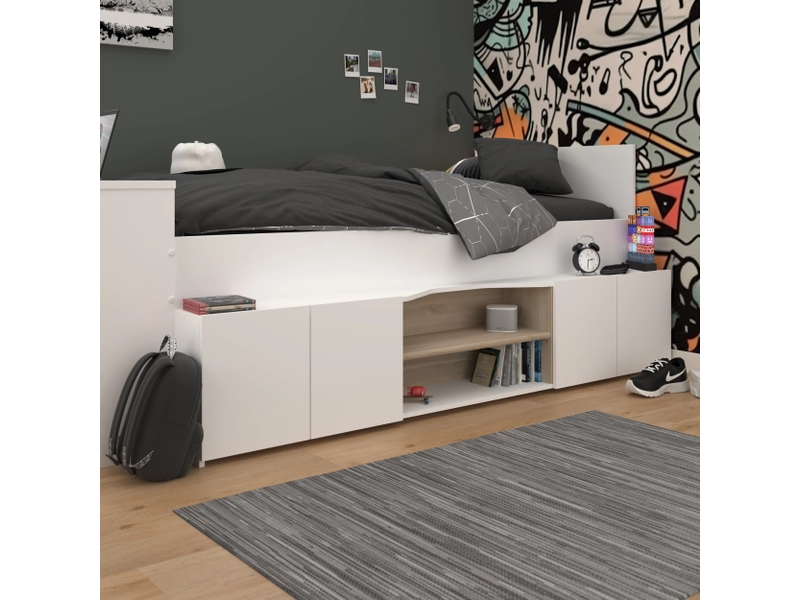 Letto scrivania CLEO 90x200cm bianco