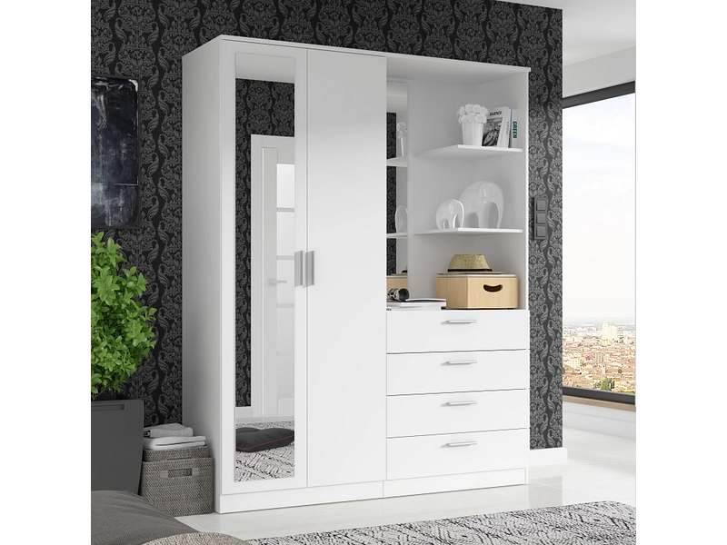 Armoire portes battantes ROANNE blanc