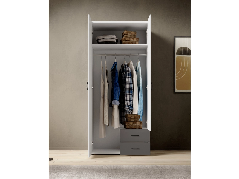 Armoire portes battantes ARLES blanc