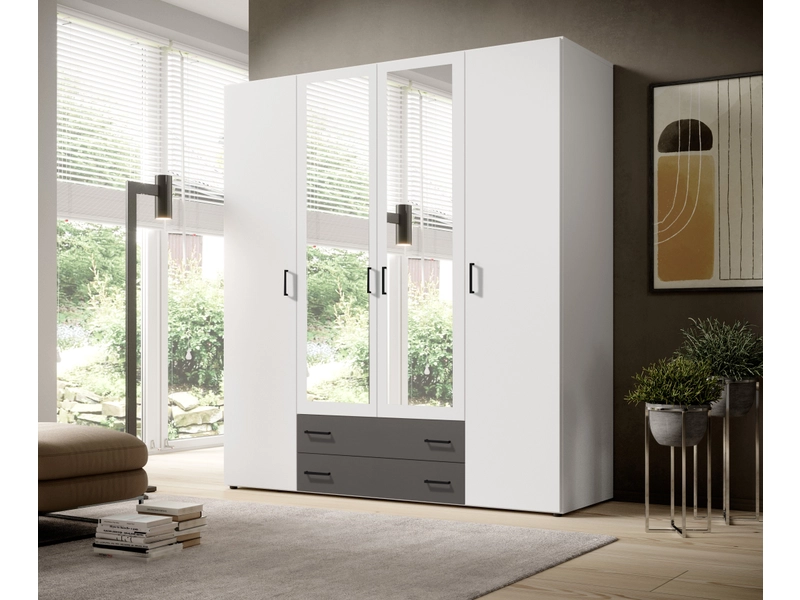 Armoire portes battantes ARLES blanc