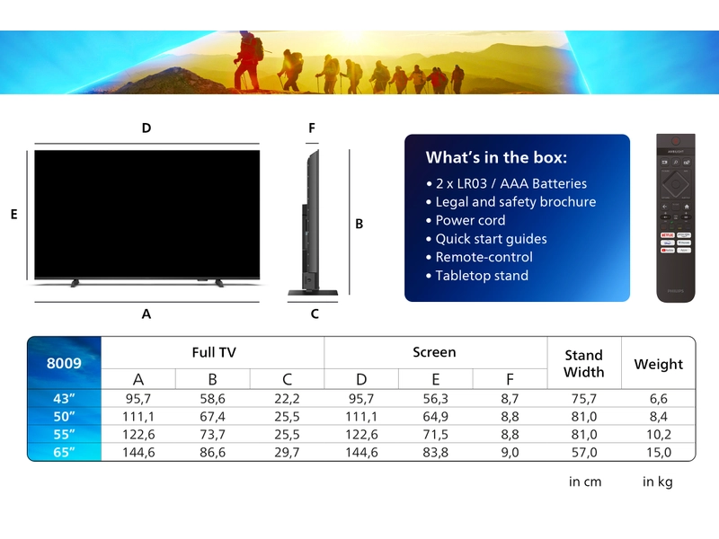 TV LED Ambilight PHILIPS 43''/108 cm