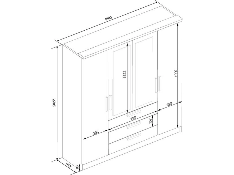 Schrank BARCELONA artisan eiche